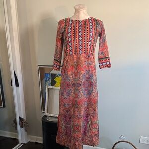 Colorful Patterned Women's Dress